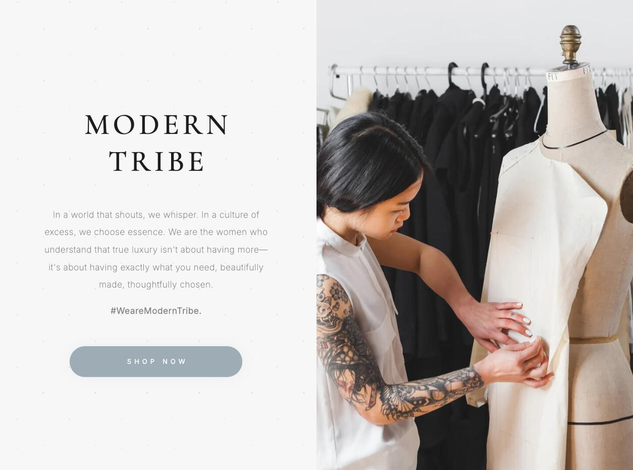 Modern Tribe Clothing Web Design, Copywriting, Brand Development